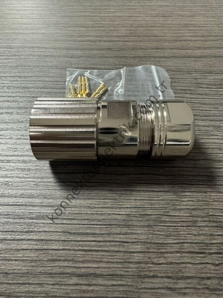 RENHOTEC M23 12 Pin Metal Kasa Kablo Tipi Dişi Endüstriyel Konnektör