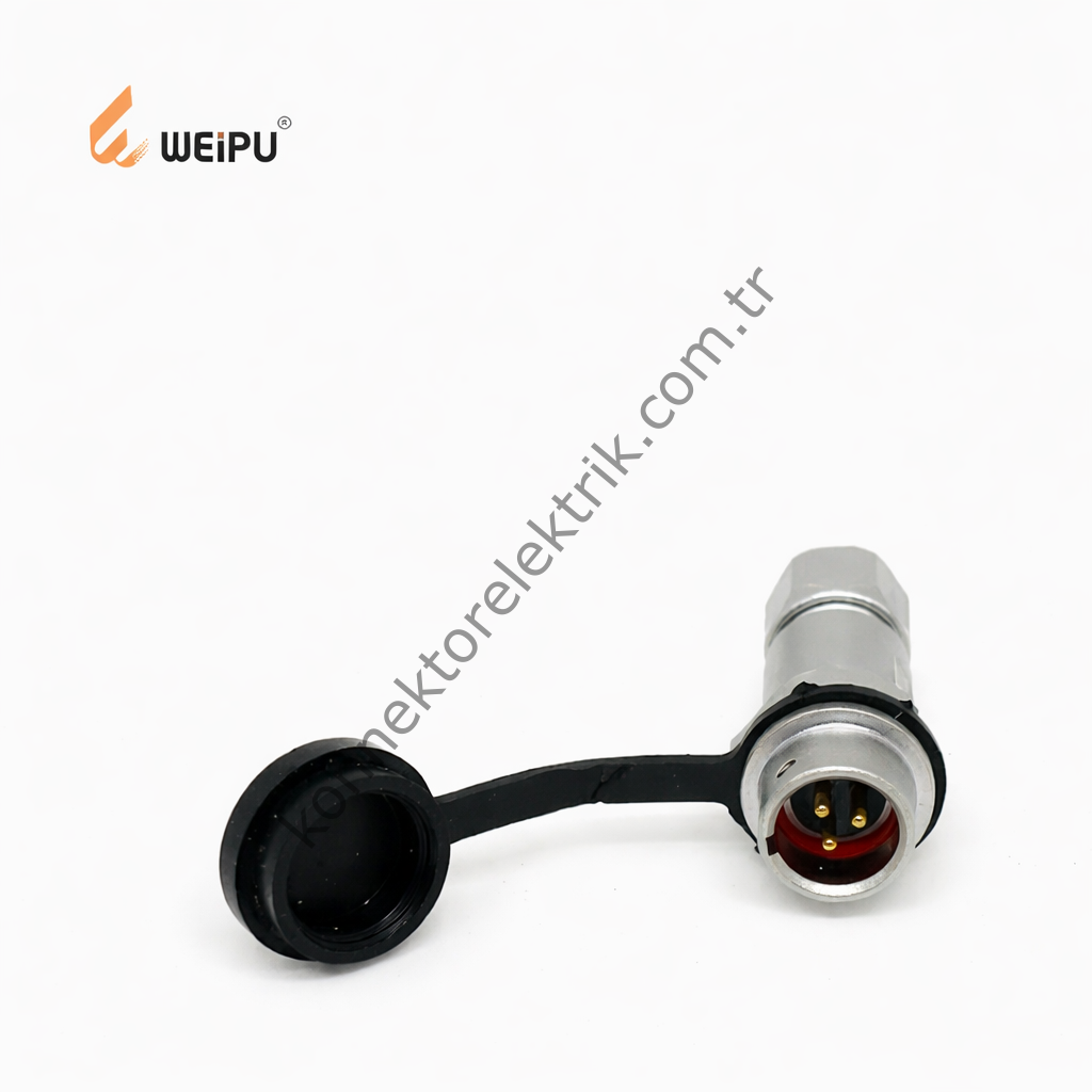 WEIPU SF811/P3 3 Pin IP67 Metal Kasa Kablo Tipi Erkek Su Geçirmez Konnektör