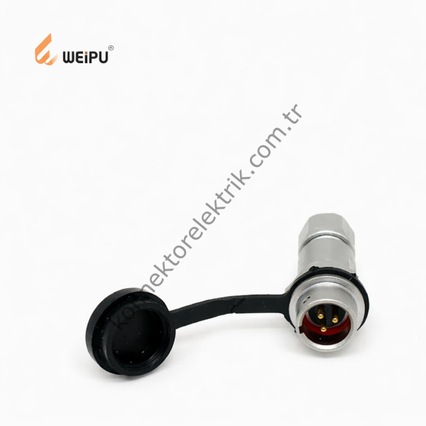 WEIPU SF811/P3 3 Pin IP67 Metal Kasa Kablo Tipi Erkek Su Geçirmez Konnektör