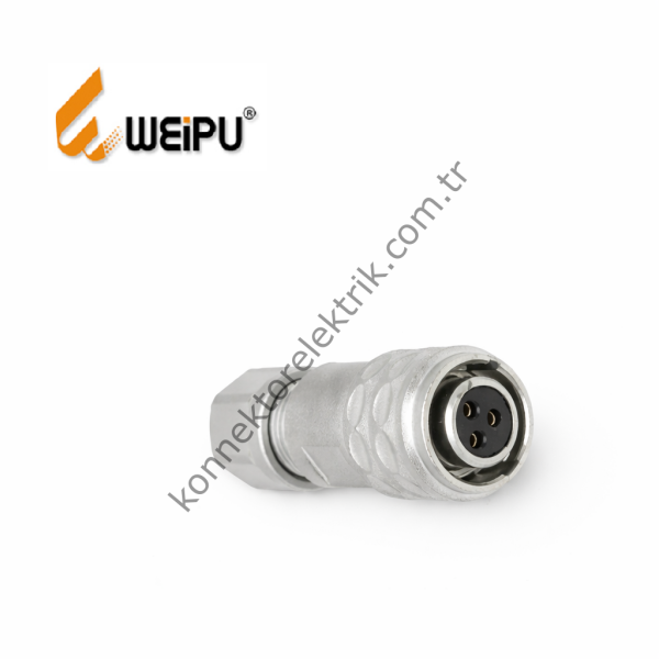 WEIPU SF810/S3 3 Pin IP67 Metal Kasa Kablo Tipi Dişi  Su Geçirmez Konnektör