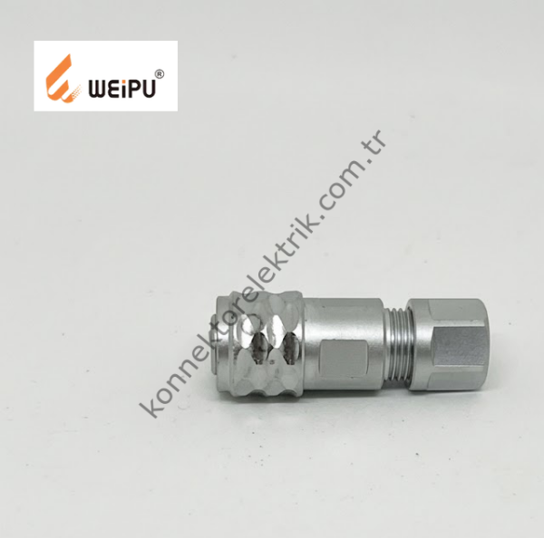 WEIPU SF810/S3 3 Pin IP67 Metal Kasa Kablo Tipi Dişi  Su Geçirmez Konnektör