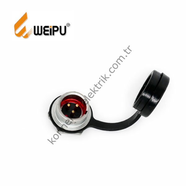 WEIPU SF812/P3 3 Pin IP67 Metal Kasa Panel Tipi Erkek Su Geçirmez Su Geçirmez Konnektör