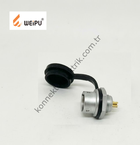 WEIPU SF812/P3 3 Pin IP67 Metal Kasa Panel Tipi Erkek Su Geçirmez Su Geçirmez Konnektör