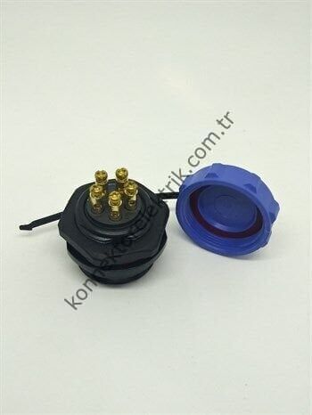 WEIPU SP2112/P5 5 Pin IP68 Plastik Kasa Panel Tipi Erkek Su Geçirmez Konnektör