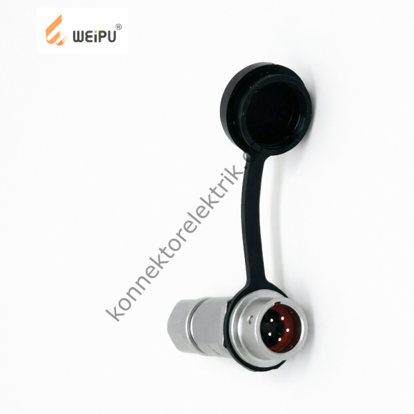WEIPU SF811/P5 5 Pin IP67 Metal Kasa Kablo Tipi Erkek Su Geçirmez Konnektör