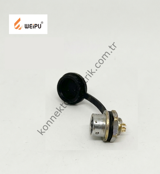 WEIPU SF812/S5 5 Pin IP67 Metal Kasa Panel Tipi Dişi Su Geçirmez Konnektör