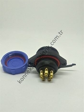 WEIPU SP2113/P5 5 Pin IP68 Plastik Kasa Panel Tipi Erkek Su Geçirmez Konnektör