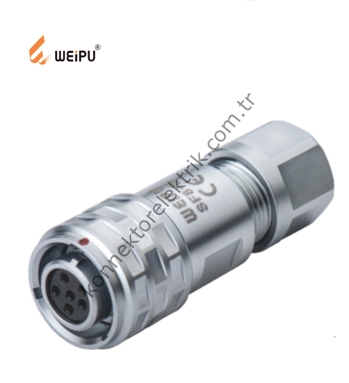 WEIPU SF810/S6 6 Pin IP67 Metal Kasa Kablo Tipi Dişi Su Geçirmez Konnektör