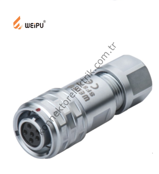WEIPU SF810/S6 6 Pin IP67 Metal Kasa Kablo Tipi Dişi Su Geçirmez Konnektör