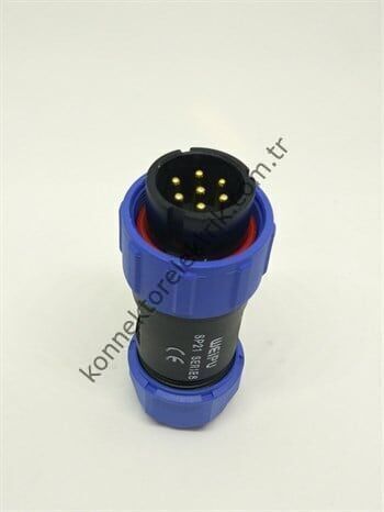WEIPU SP2110/P7 7 Pin IP68 Plastik Kasa Kablo Tipi Erkek Su Geçirmez Konnektör