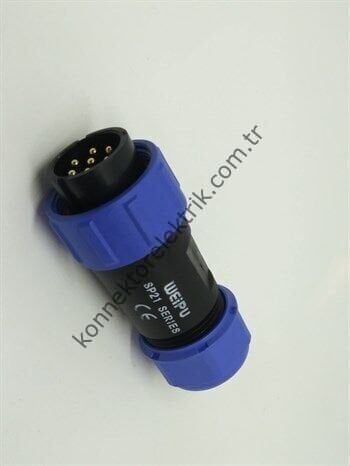 WEIPU SP2110/P7 7 Pin IP68 Plastik Kasa Kablo Tipi Erkek Su Geçirmez Konnektör