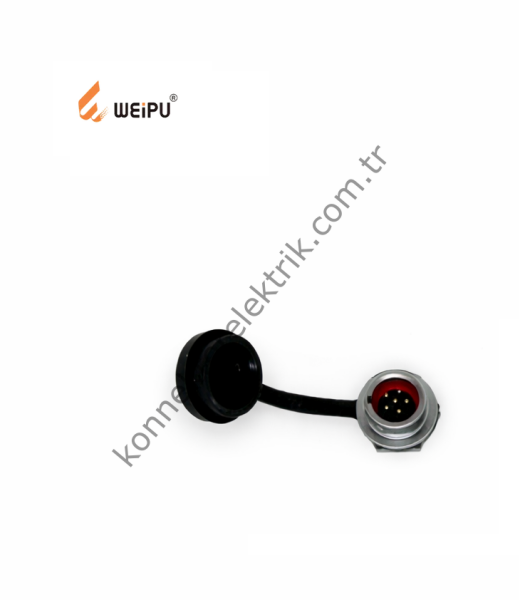 WEIPU SF812/P6 6 Pin IP67 Metal Kasa Panel Tipi Erkek Su Geçirmez Konnektör