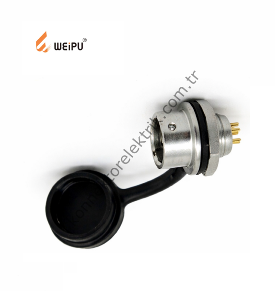 WEIPU SF812/P6 6 Pin IP67 Metal Kasa Panel Tipi Erkek Su Geçirmez Konnektör