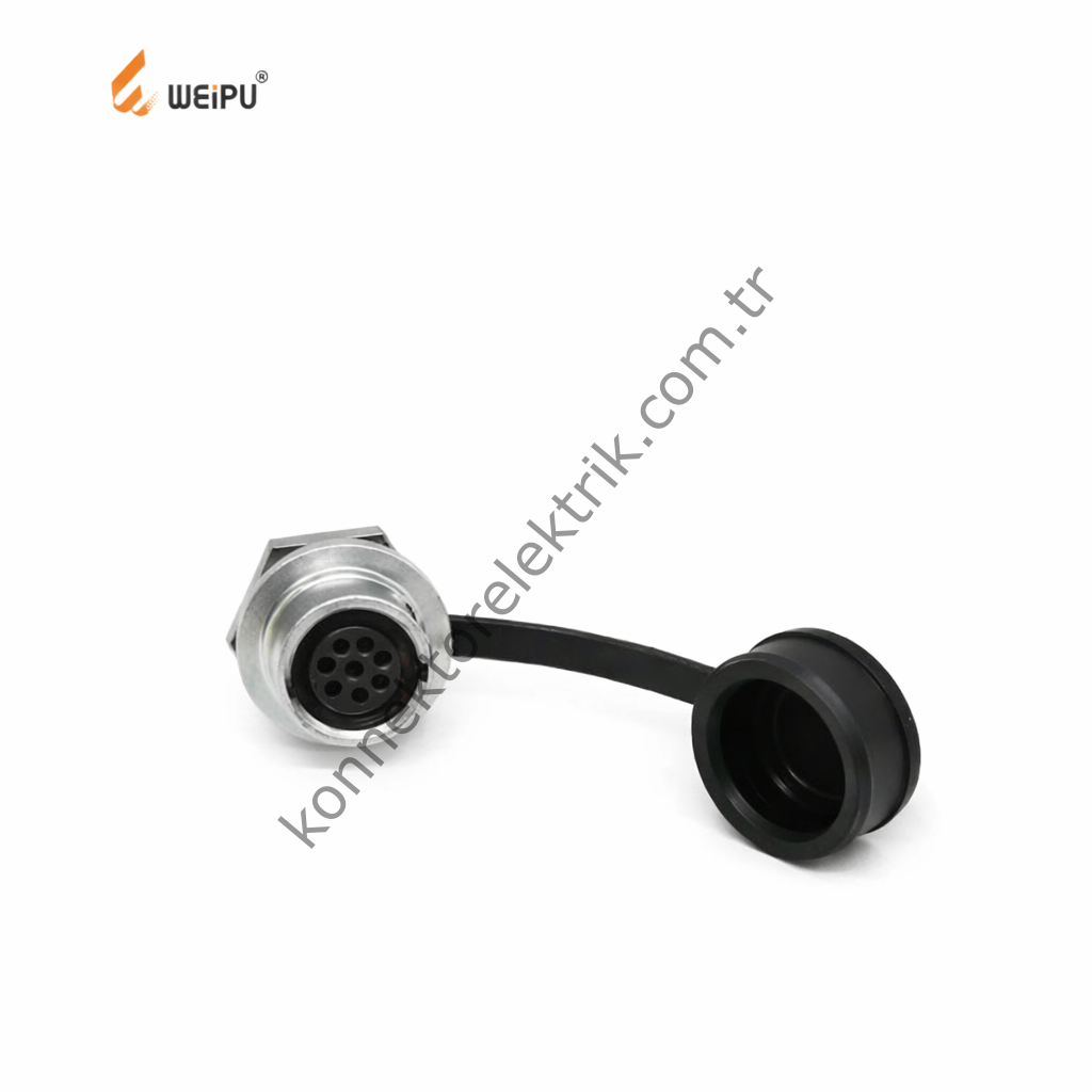 WEIPU SF812/S8 8 Pin IP67 Metal Kasa Panel Tipi Dişi Su Geçirmez Konnektör