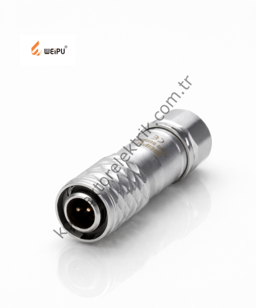 WEIPU SF1010/P2 2 Pin  IP67 Metal Kasa Kablo Tipi Erkek Su Geçirmez Konnektör