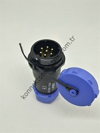 WEIPU SP2111/P7 7 Pin IP68 Plastik Kasa Karşıt Kablo Tipi Erkek Su Geçirmez Konnektör
