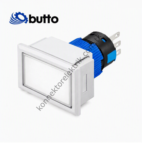 BUTTO K16-G-292-WA2 Dikdörtgen Plastik Gövde 21x27mm Yaylı Buton Led Işıklı 220V AC