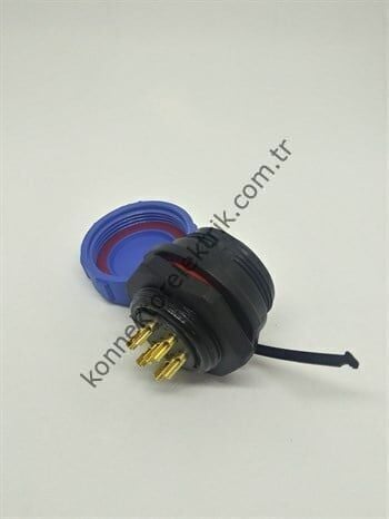 WEIPU SP2112/S7 7 Pin IP68 Plastik Kasa Panel Tipi Dişi Su Geçirmez Konnektör