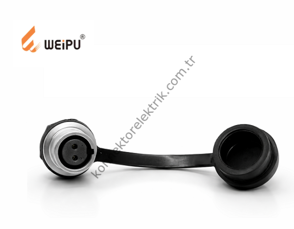 WEIPU SF1012/S2 2 Pin IP67 Metal Kasa Panel Tipi Dişi Su Geçirmez Su Geçirmez Konnektör