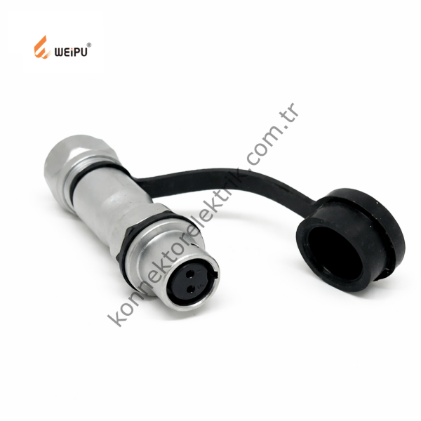 WEIPU SF1011/S2 2 Pin IP67 Metal Kasa 2 Pin Karşıt Kablo Tipi Dişi Su Geçirmez Konnektör