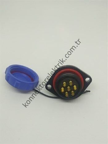 WEIPU SP2113/P7 7 Pin IP68 Plastik Kasa Panel Tipi Erkek Su Geçirmez Konnektör