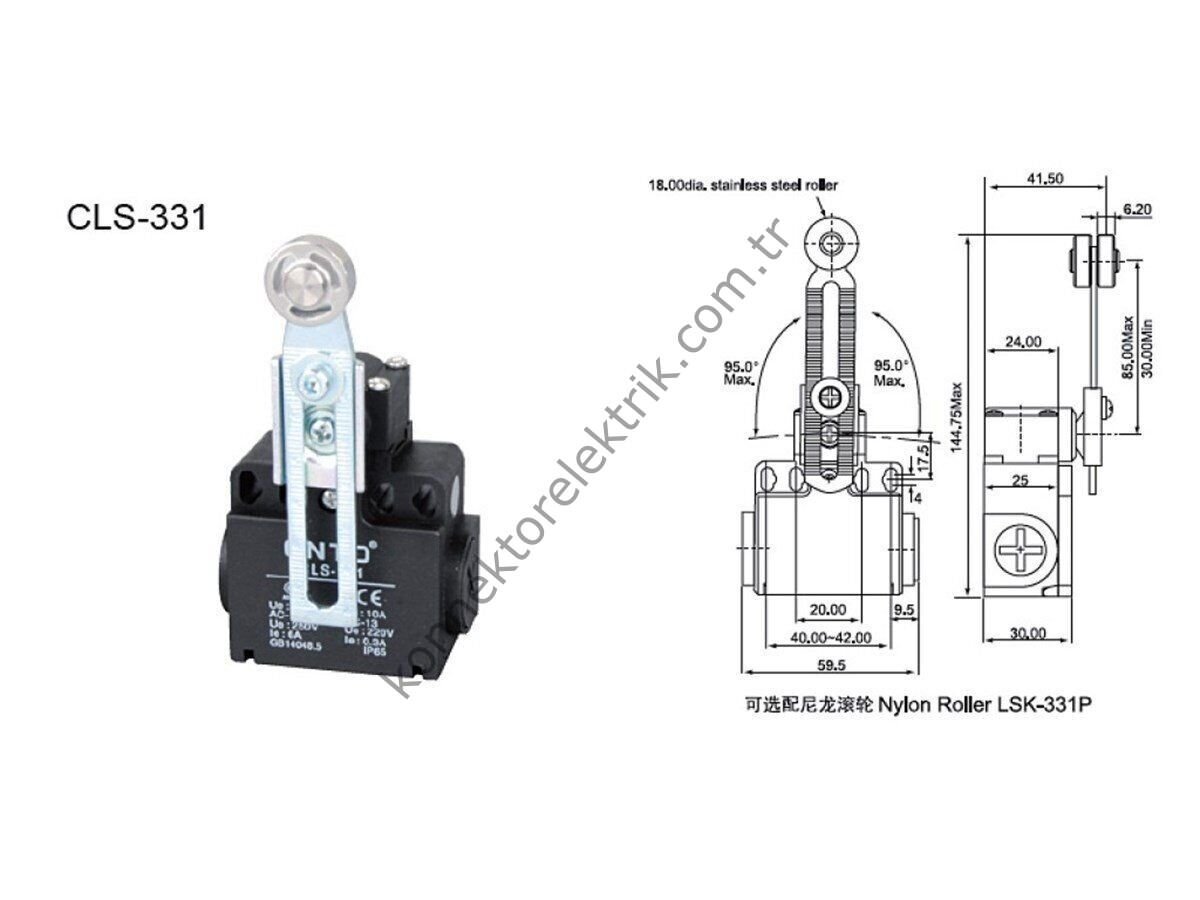 CNTD CLS-331 M Serisi Plastik Gövde Limit Switch
