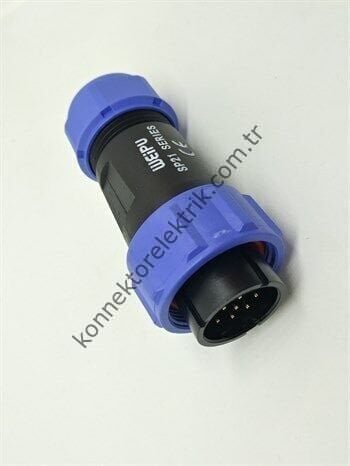 WEIPU SP2110/P12 12 Pin IP68 Plastik Kasa Kablo Tipi Erkek Su Geçirmez Konnektör