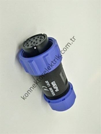 WEIPU SP2110/S12 12 Pin IP68 Plastik Kasa Kablo Tipi Dişi Su Geçirmez Konnektör