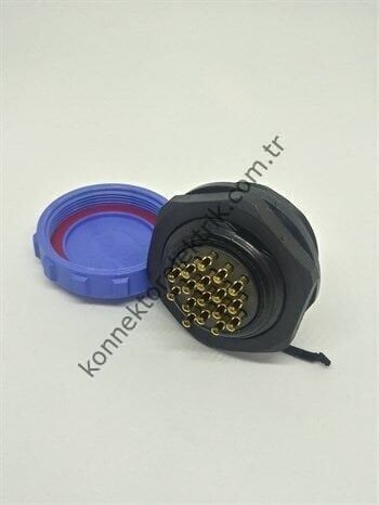 WEIPU SP2912/P17 17 Pin IP68 Plastik Kasa Panel Tipi Erkek Su Geçirmez Konnektör