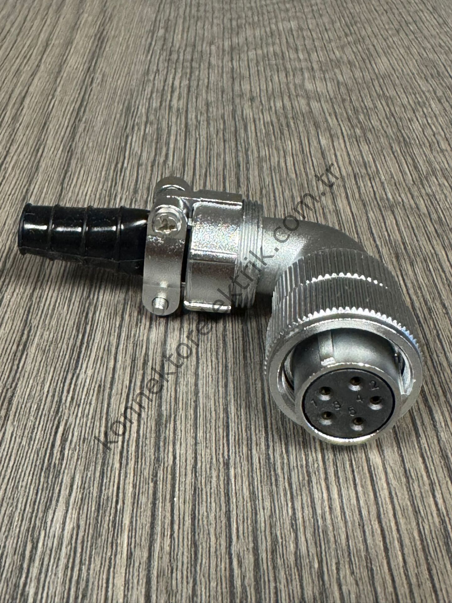 WEIPU WF20K5TV1 5 Pin IP67 Metal Kasa Kablo Tipi 90° Açılı Dişi Su Geçirmez Konnektör