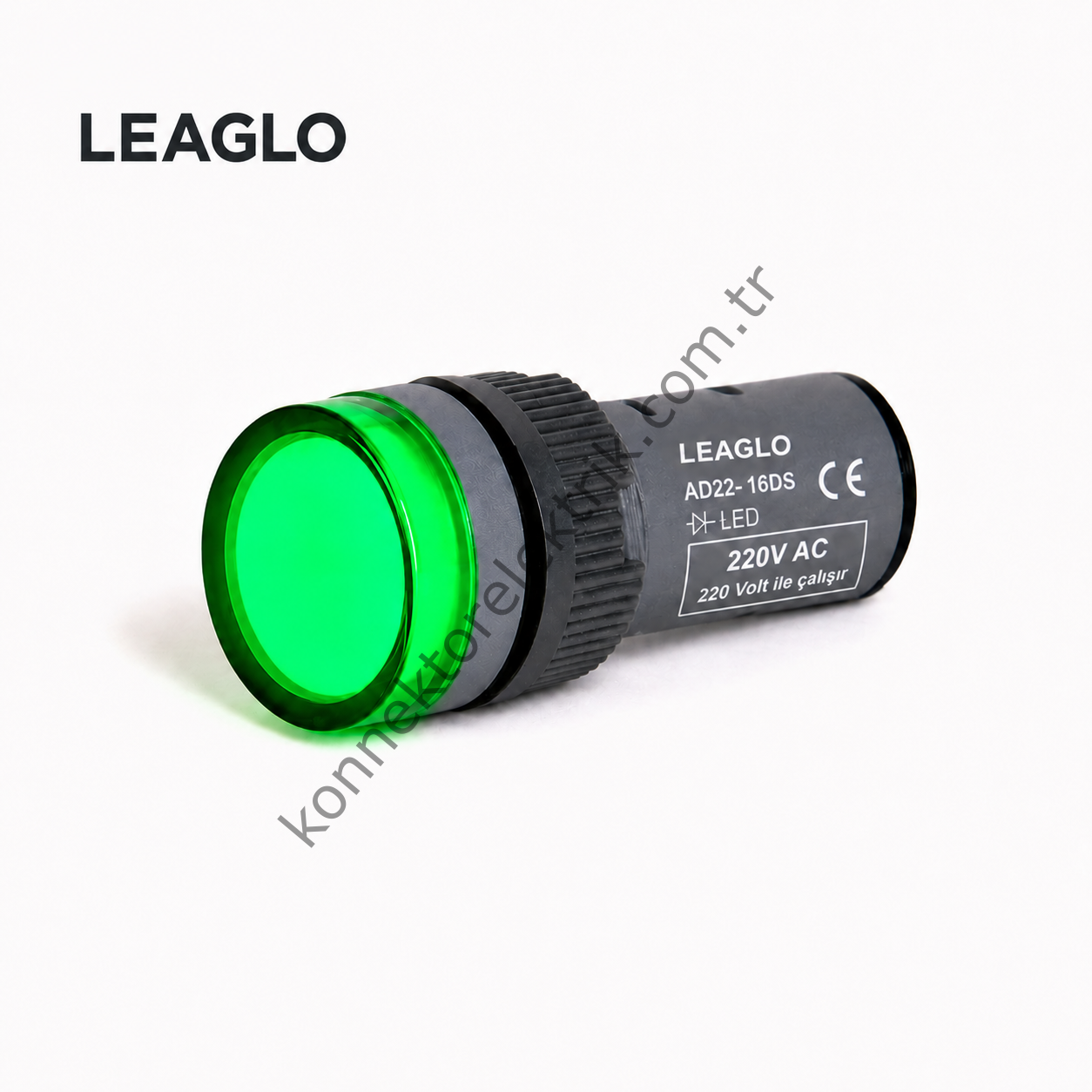 LEAGLO AD22-16DS-31G Yeşil Plastik Gövde LED Sinyal Lambası 220V AC/DC