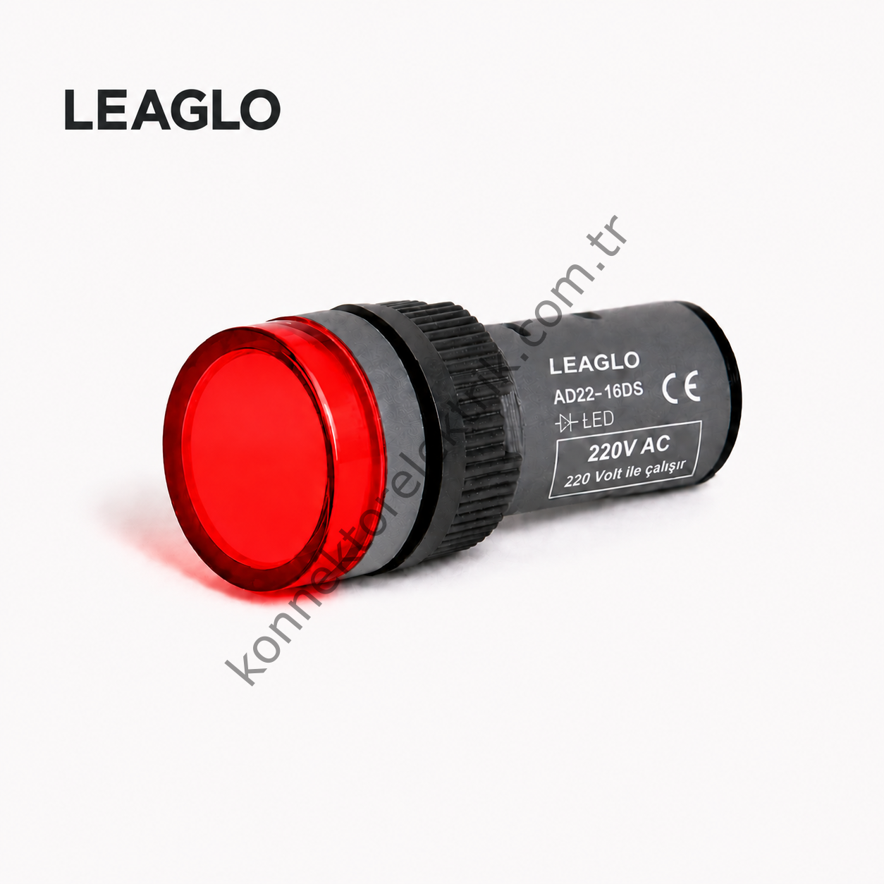 LEAGLO AD22-16DS-31R Kırmızı Plastik Gövde LED Sinyal Lambası 220V AC/DC