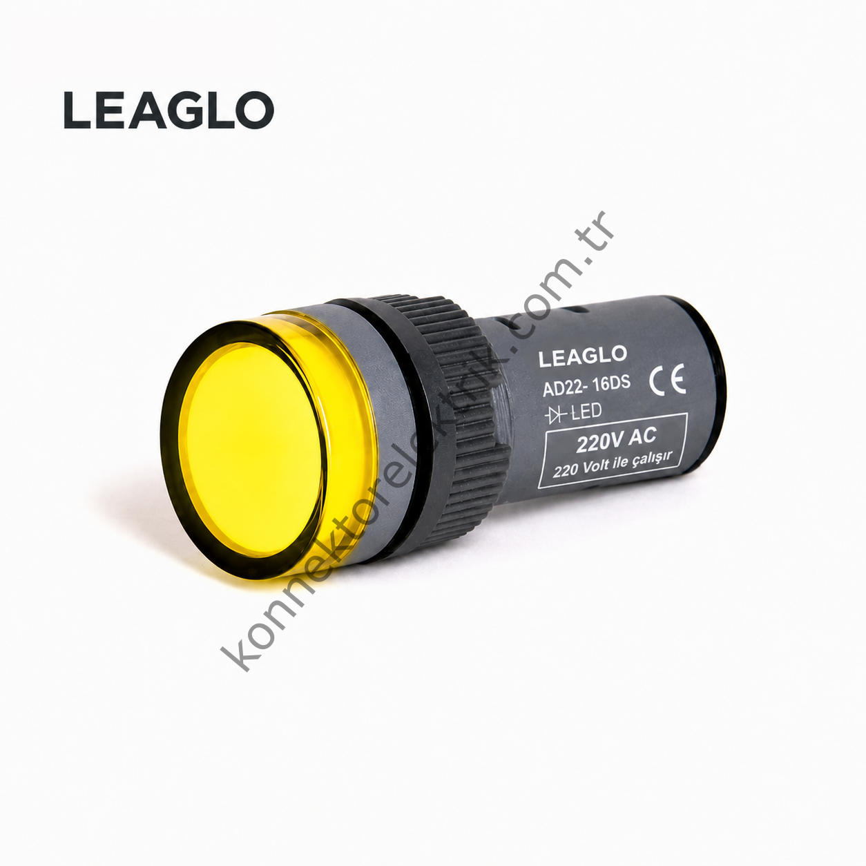 LEAGLO AD22-16DS-31Y Sarı Plastik Gövde LED Sinyal Lambası 220V AC/DC
