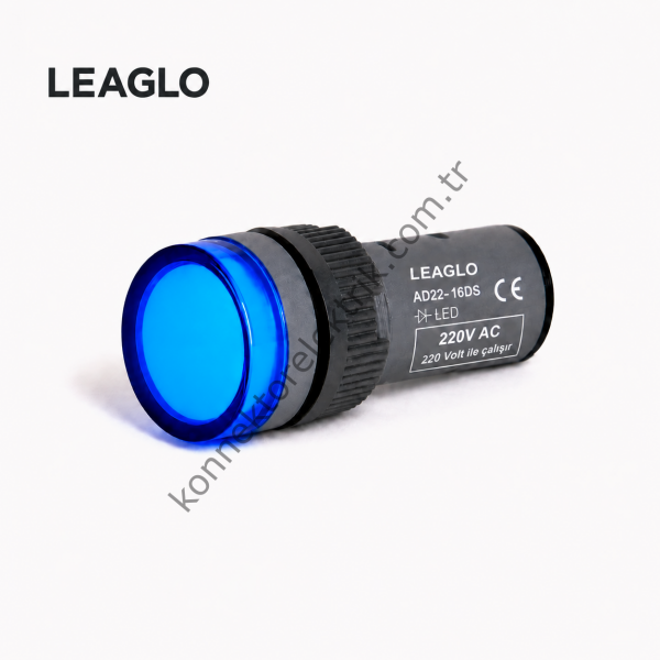 LEAGLO AD22-16DS-31B Mavi Plastik Gövde LED Sinyal Lambası 220V AC/DC