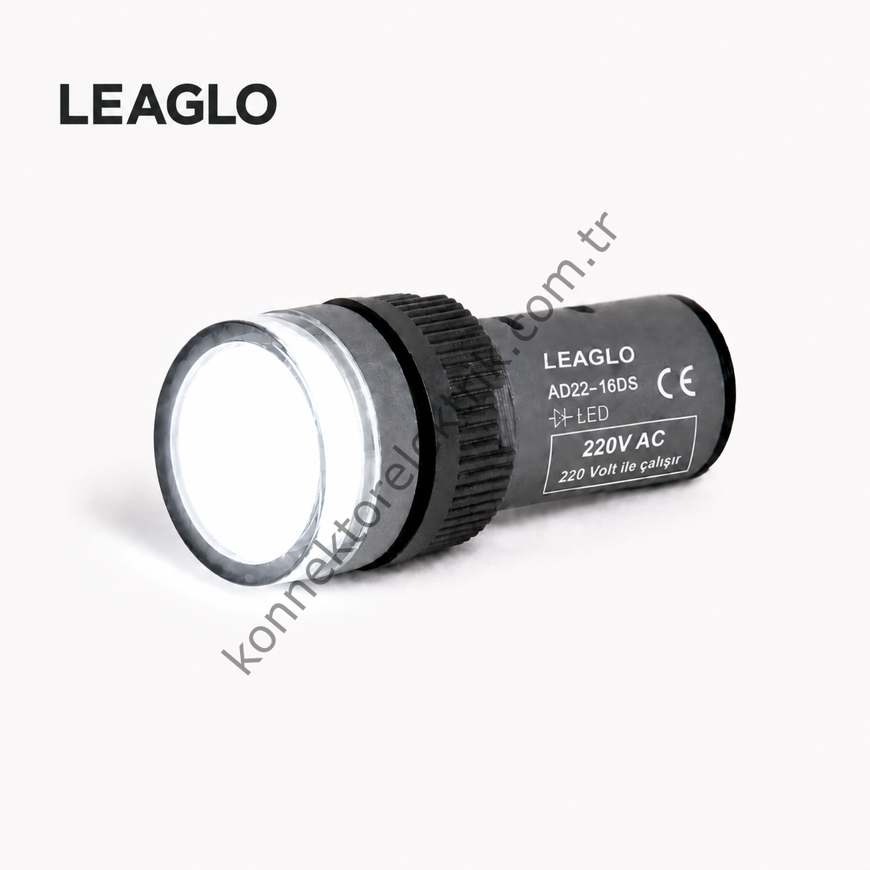 LEAGLO AD22-16DS-31W Beyaz Plastik Gövde LED Sinyal Lambası 220V AC/DC