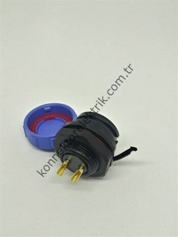 WEIPU SY1712/S2 2 Pin IP67 Plastik Kasa Bayonet Panel Tipi Dişi Su Geçirmez Konnektör