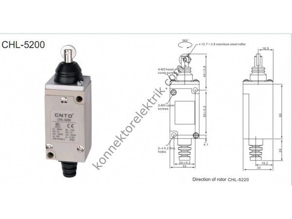 CNTD CHL-5200 Serisi Metal Gövde Limit Switch