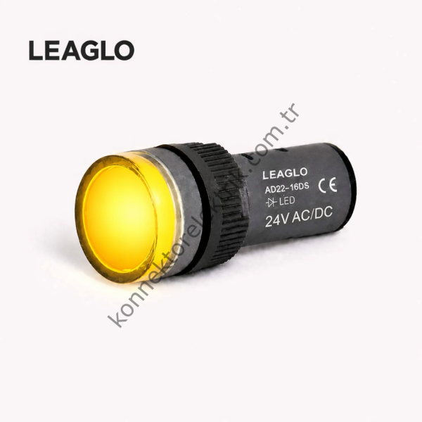 LEAGLO AD22-16DS-23Y Sarı Plastik Gövde LED Sinyal Lambası 24V AC/DC