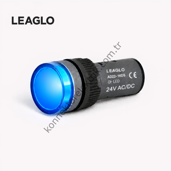 LEAGLO AD22-16DS-23B Mavi Plastik Gövde LED Sinyal Lambası 24V AC/DC
