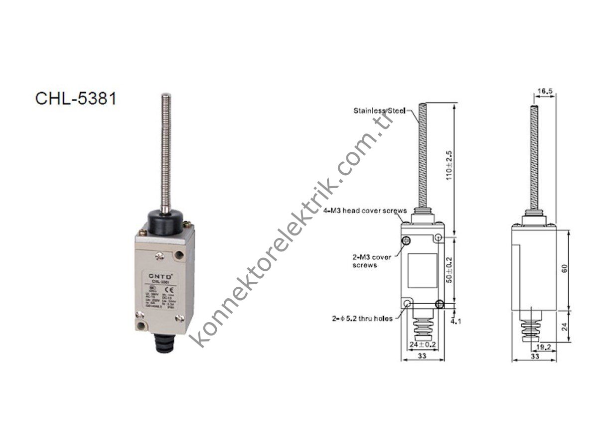 CNTD CHL-5381 Serisi Metal Gövde Limit Switch