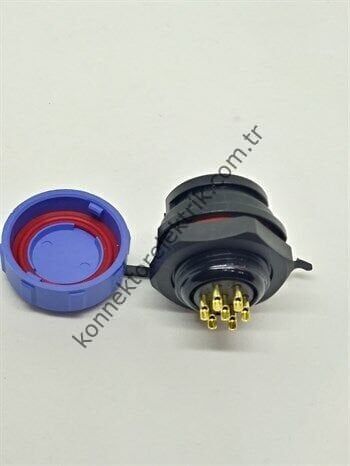 WEIPU SY1712/P7 7 Pin IP67 Plastik Kasa Bayonet Panel Tipi Erkek Su Geçirmez Konnektör