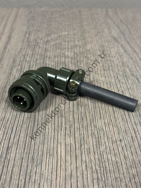 HZ CONNECTORS MS3108F 14S-7P 3 Pin Metal Kasa 90° Açılı Kablo Tipi Erkek Askeri Konnektör