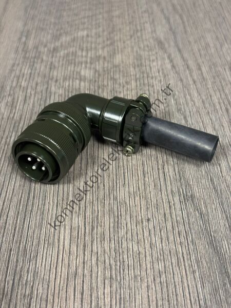 HZ CONNECTORS MS3108F 18-10P 4 Pin Metal Kasa 90° Açılı Kablo Tipi Erkek Askeri Konnektör
