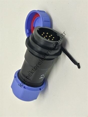 WEIPU SY1711/P10 10 Pin IP67 Plastik Kasa Bayonet Karşıt Kablo Tipi Erkek Su Geçirmez Konnektör
