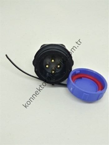 WEIPU SY2112/P4 4 Pin IP67 Plastik Kasa Bayonet Panel Tipi Erkek Su Geçirmez Konnektör