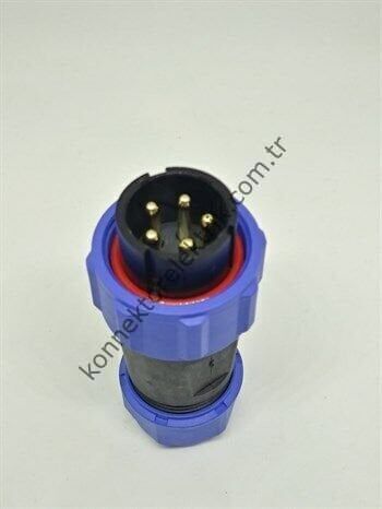 WEIPU SY2110/P5 5 Pin IP67 Plastik Kasa Bayonet Kablo Tipi Erkek Su Geçirmez Konnektör