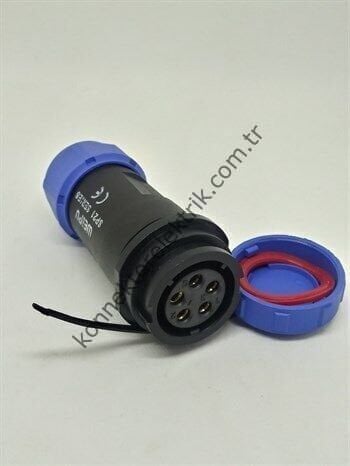 WEIPU SY2111/S5 5 Pin IP67 Plastik Kasa Bayonet Karşıt Kablo Tipi Dişi Su Geçirmez Konnektör