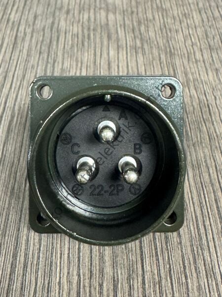 HZ CONNECTORS MS3102E 22-2P 3 Pin Metal Kasa Panel Tipi Erkek Askeri Konnektör