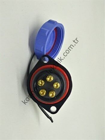 WEIPU SY2113/S5 5 Pin IP67 Plastik Kasa Bayonet Panel Tipi Dişi Su Geçirmez Konnektör