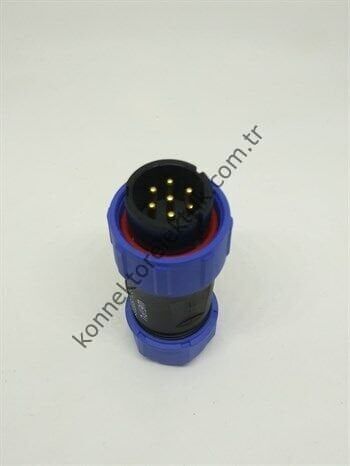WEIPU SY2110/P7 7 Pin IP67 Plastik Kasa Bayonet Kablo Tipi Erkek Su Geçirmez Konnektör